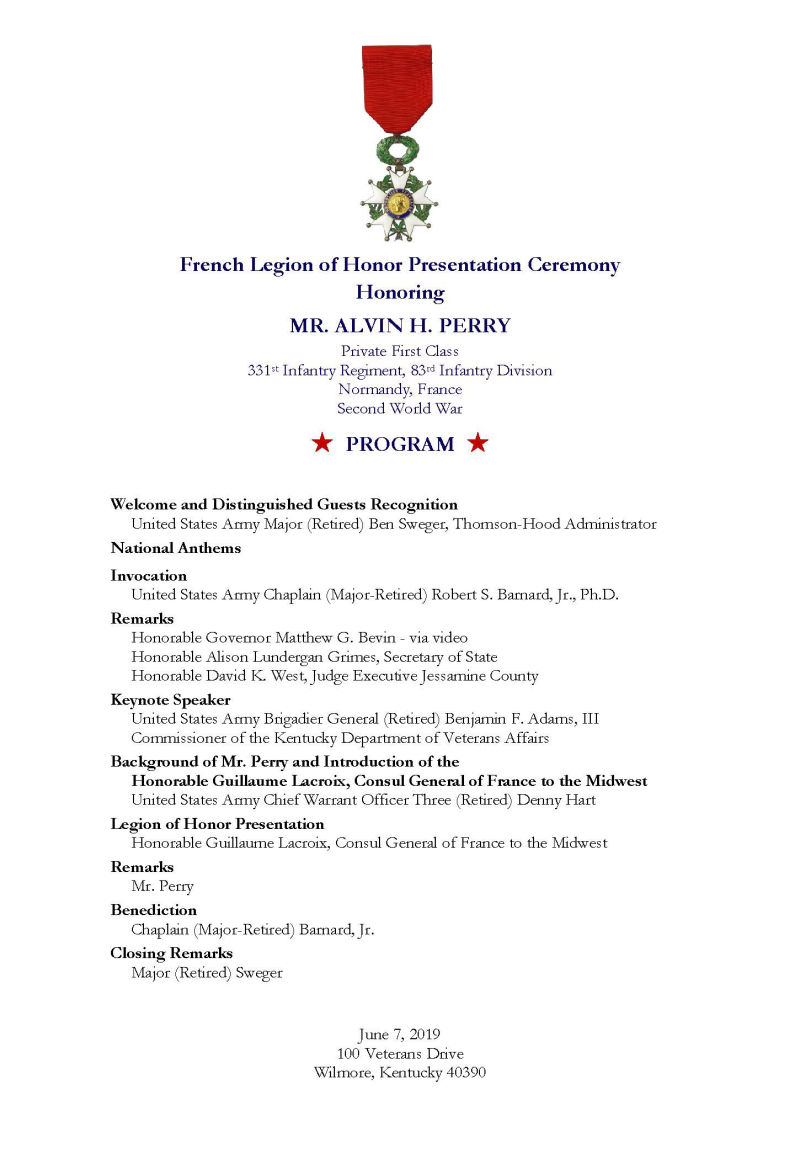 French Legion of Honor program